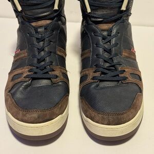 Levi's Men’s 12 Hi Top Sneakers Navy Brown Suede Leather Lace Up Outdoors Shoes